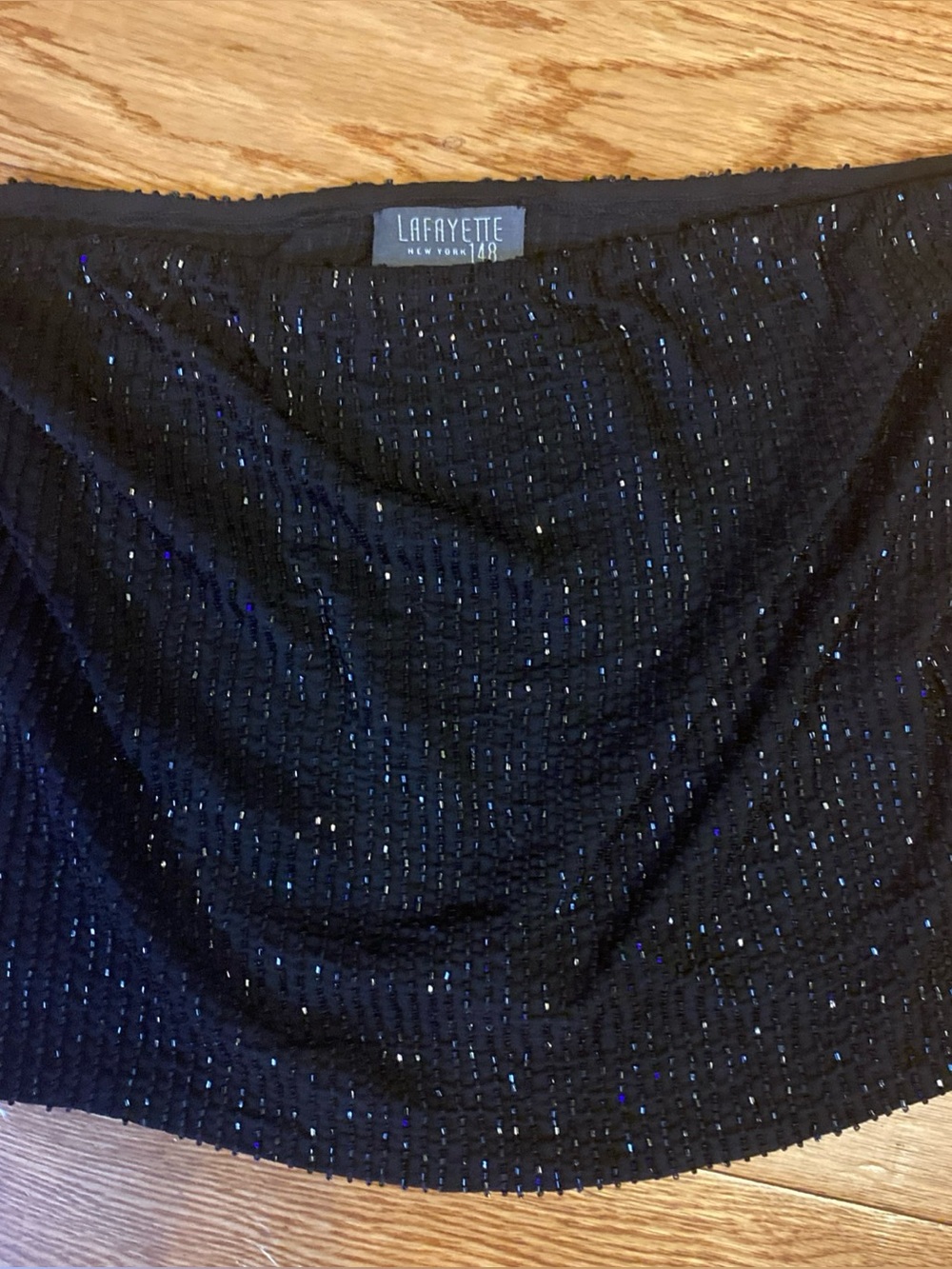 Lafayette 148 New York Black Beaded Mini Skirt